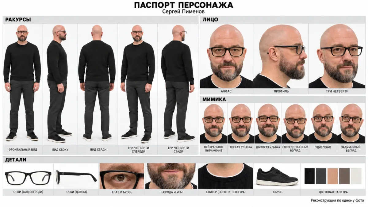 Утверждённый паспорт персонажа Сергея Пименова