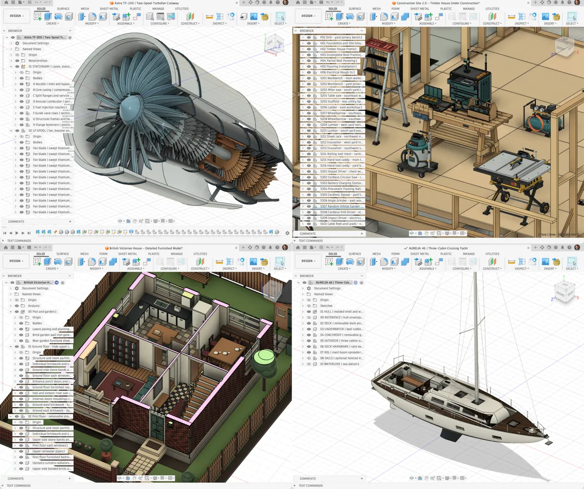 Примеры моделей, созданных с Fusion Compute MCP. Иллюстрация Autodesk.