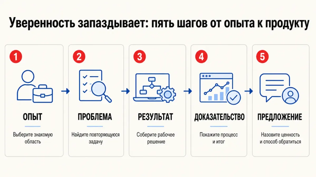 Пять шагов от профессионального опыта к первому ИИ-продукту.