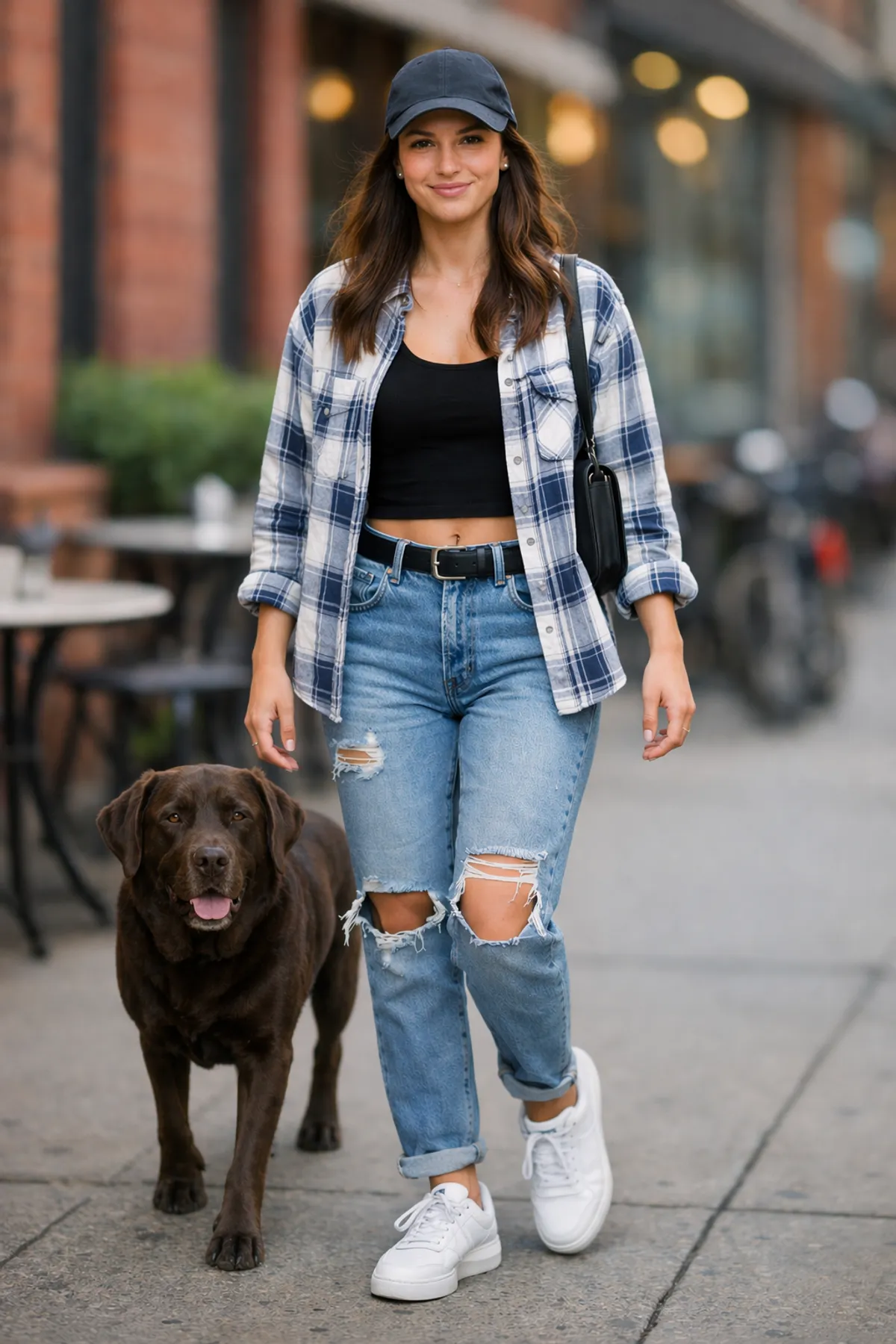 Результат композитинга: женщина с собакой — test_woman_with_dog_gpt-image-2.png