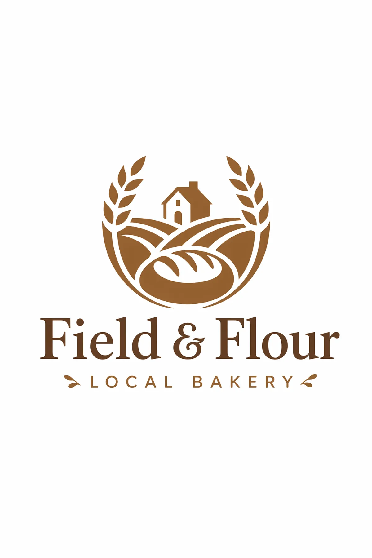 Сгенерированный логотип пекарни Field &amp; Flour (вариант 1) — gpt-image-2