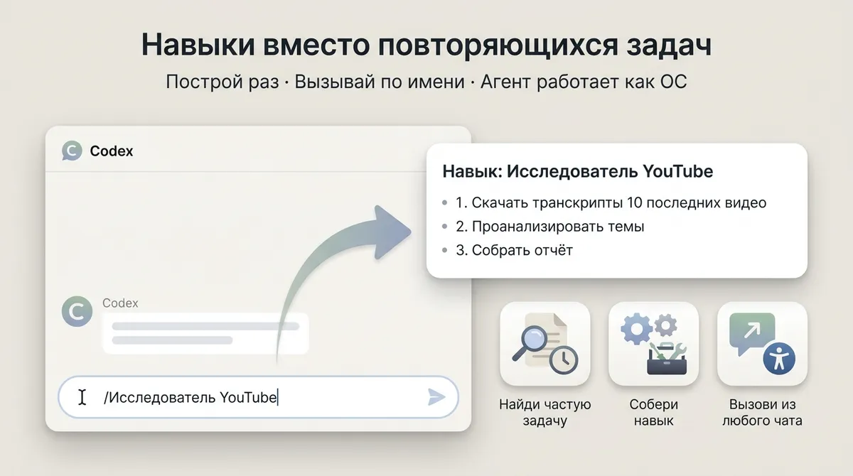 Навыки вместо повторяющихся задач — русская версия