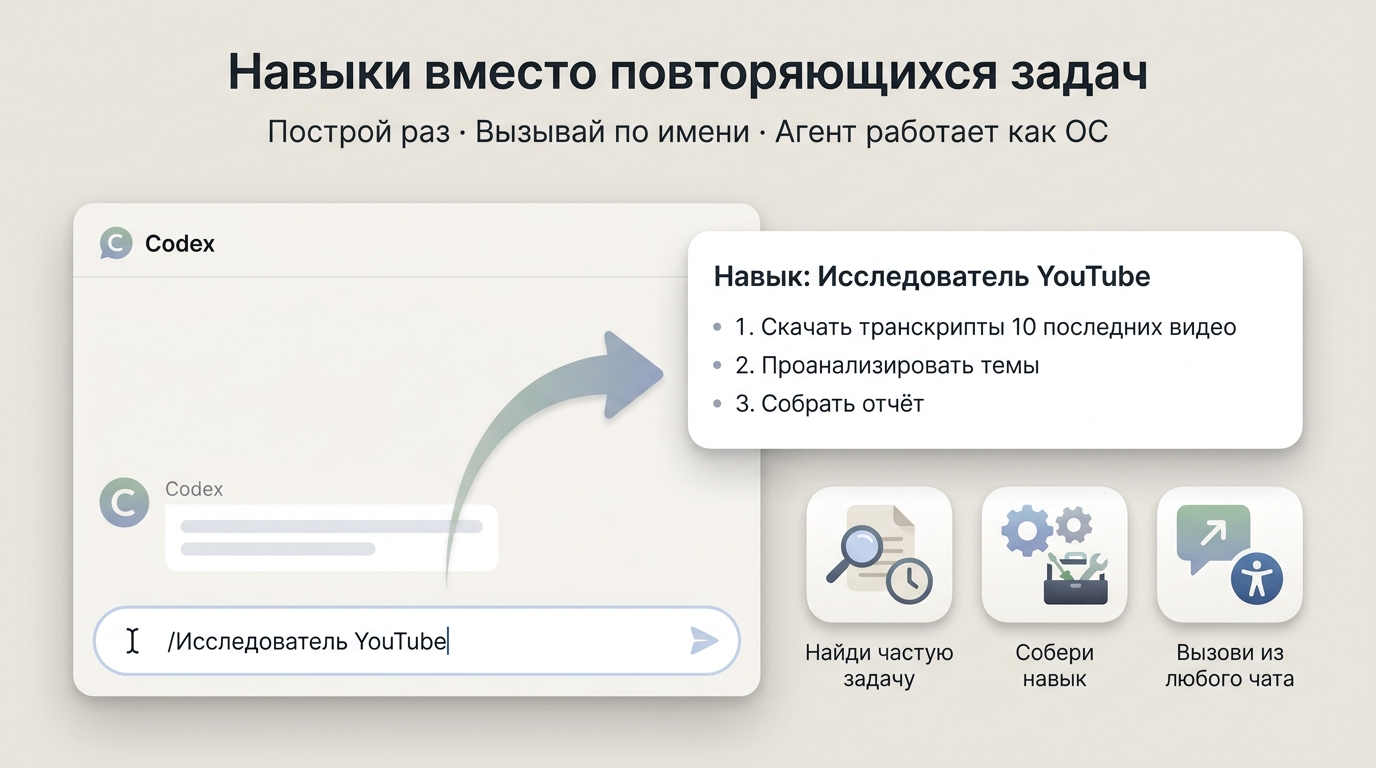 Навыки вместо повторяющихся задач — русская версия