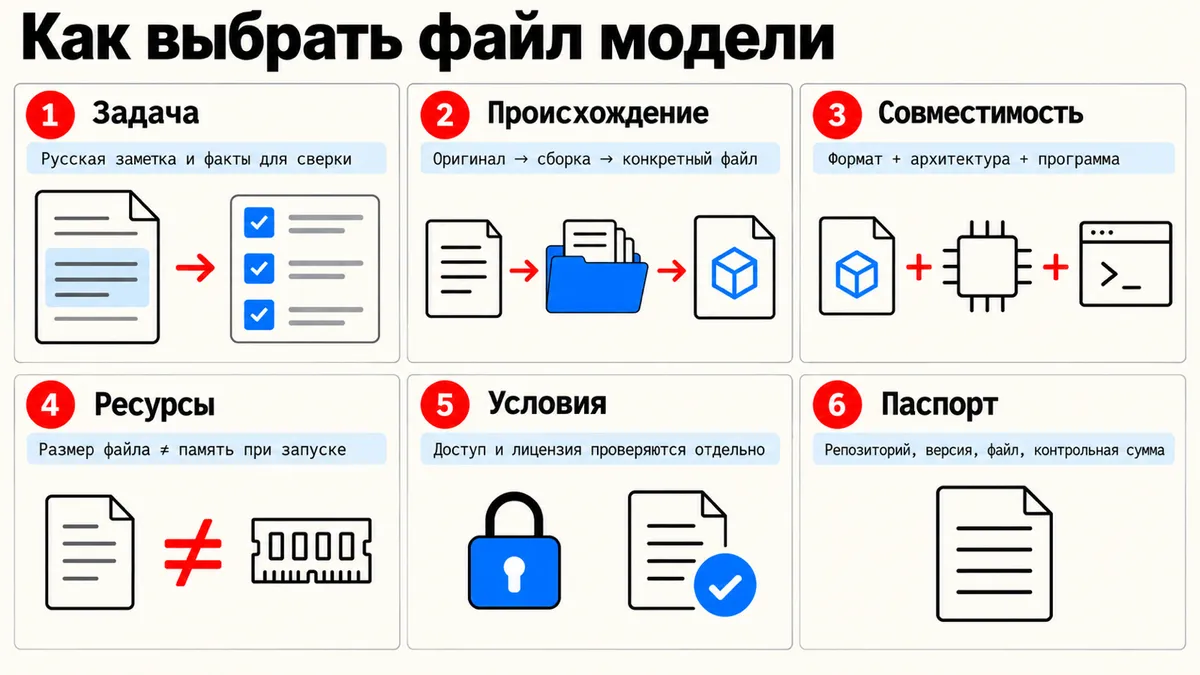 Схема: Как выбрать модель на Hugging Face и понять её название