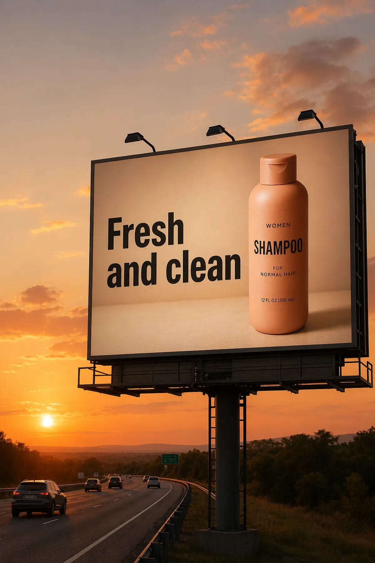 Билборд с текстом «Fresh and clean» — billboard_gpt-image-2.png