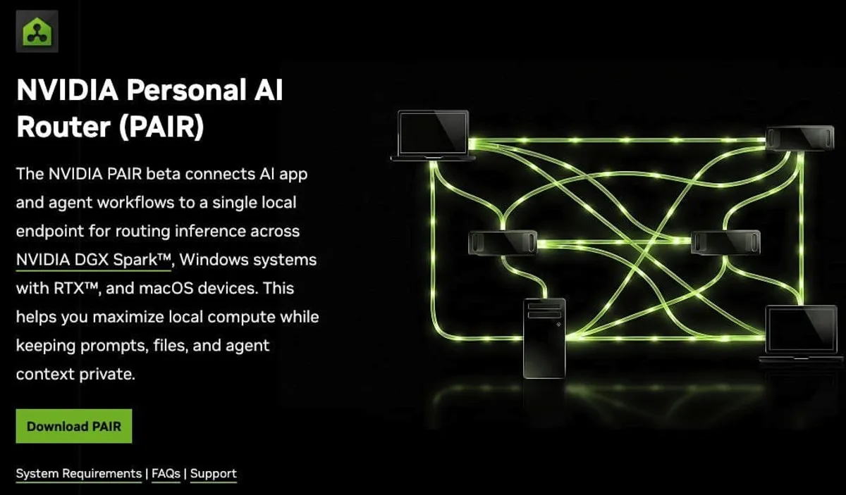 Официальная страница NVIDIA Personal AI Router. Источник: NVIDIA.