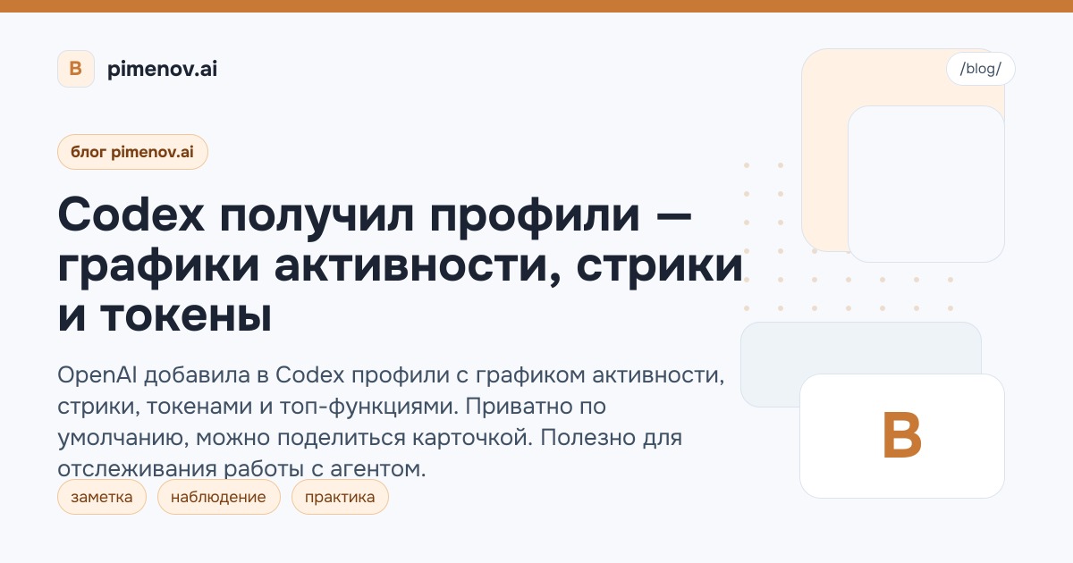Codex получил профили — графики активности, стрики и токены